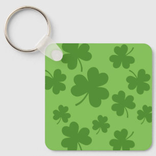 St Patrick's Day Shamrock Clover Pattern Key Ring