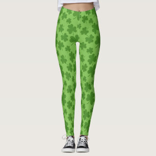 St Patrick's Day Shamrock Clover Pattern Leggings