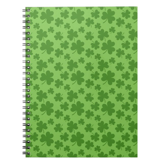 St Patrick's Day Shamrock Clover Pattern Notebook (Front)