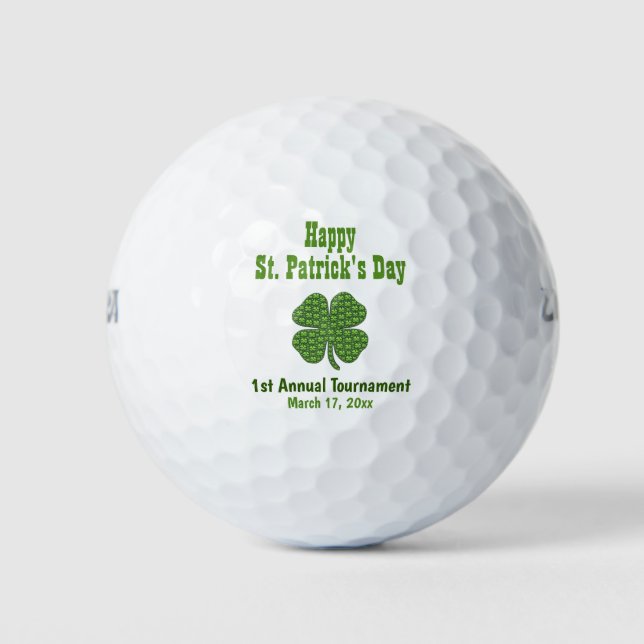 St Patricks Day Shamrock Clover Tournament Outing Golf Balls (Front)