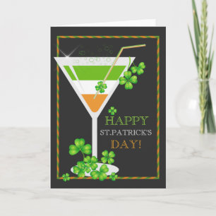 St.Patricks Day Shamrock Cocktail Greeting Card