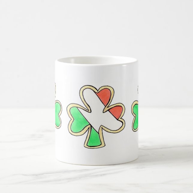 St. Patrick's Day Shamrock Cookie Irish Flag Mug (Center)