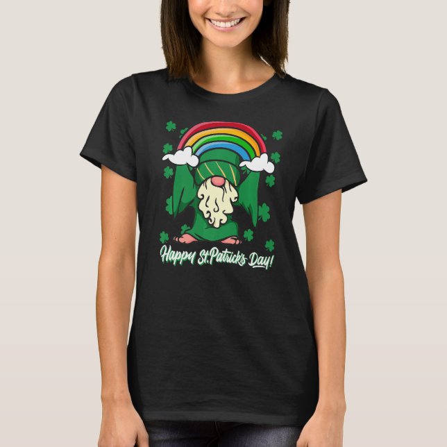 St Patrick's Day Shamrock Gnome Shenanigans With M T-Shirt (Front)