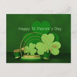 St Patrick's Day Shamrock Green Holiday Postcard