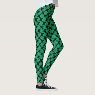 St Patrick's Day Shamrock Green Pattern Black 2023 Leggings