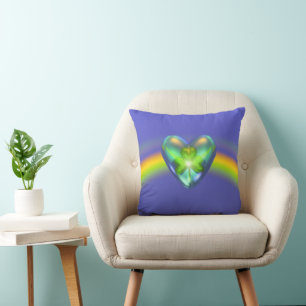 St. Patricks Day Shamrock Heart Cushion