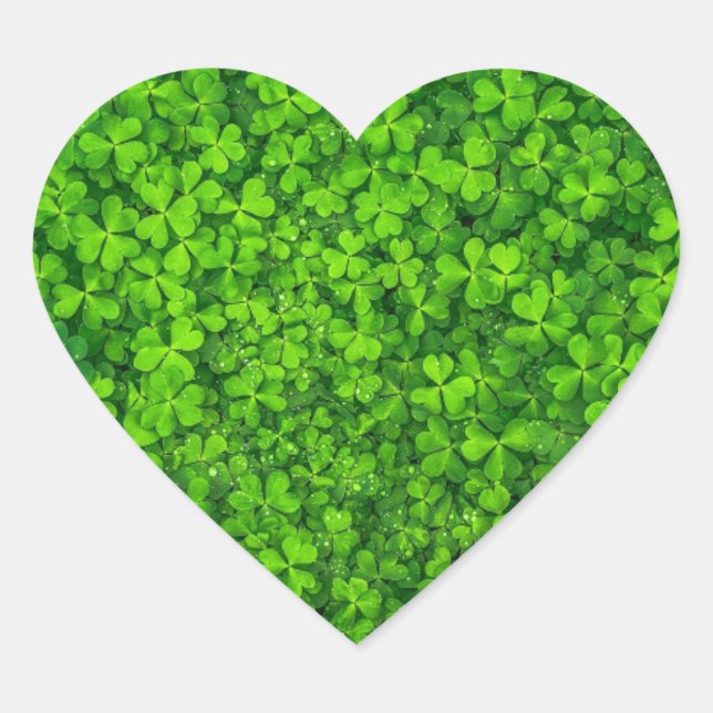St. Patrick's Day Shamrock Heart Sticker (Front)