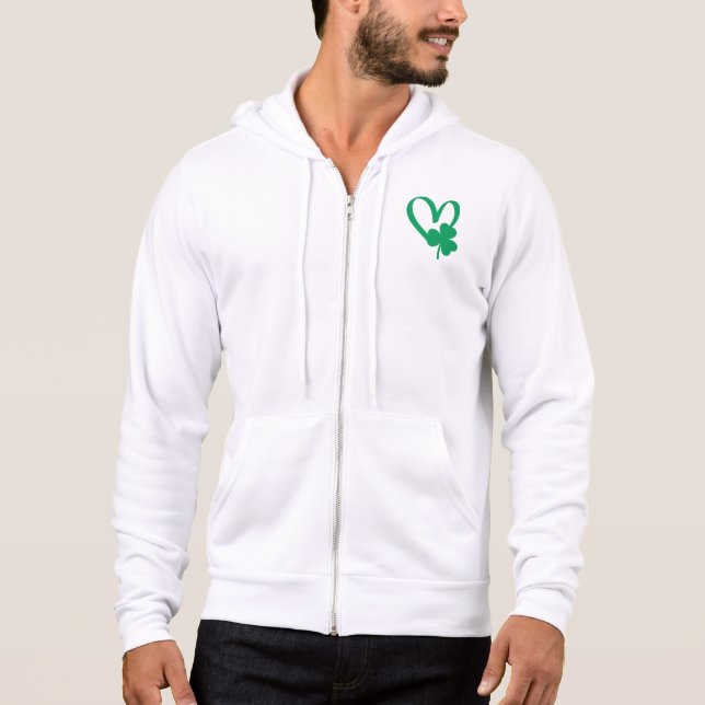 St Patrick's Day Shamrock Heart T-Shirt Hoodie (Front)