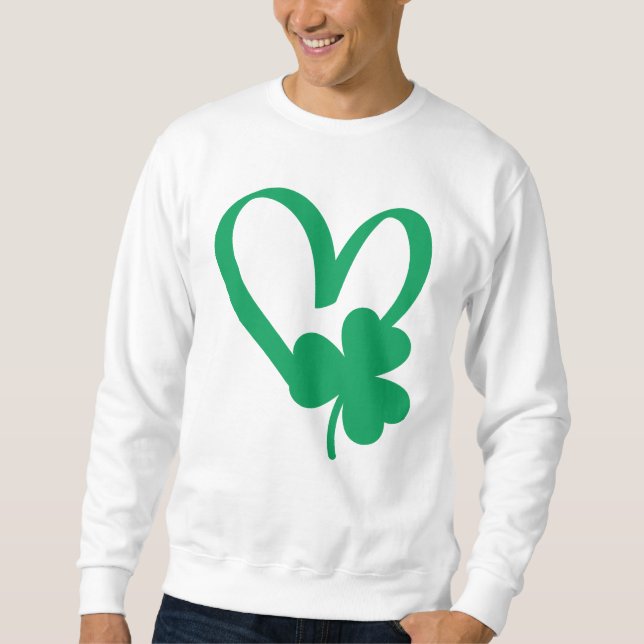 St Patrick's Day Shamrock Heart T-Shirt Sweatshirt (Front)
