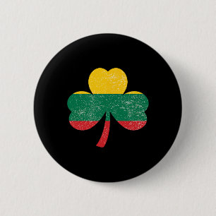St. Patricks Day Shamrock Irish Lithuania Lithuani 6 Cm Round Badge