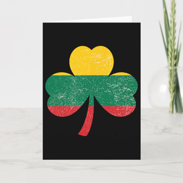 St. Patricks Day Shamrock Irish Lithuania Lithuani Card (Front)