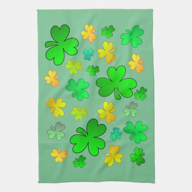 St. Patrick's Day Shamrock Kitchen Towel (Vertical)
