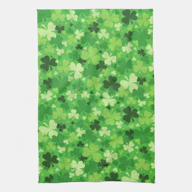 St. Patrick's Day Shamrock Kitchen Towel (Vertical)