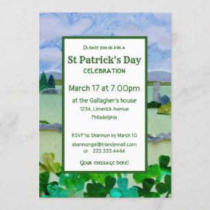 St Patrick's Day Shamrock Landscape Invitation
