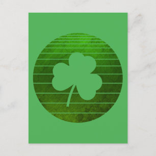 ST PATRICK'S DAY SHAMROCK LEAF LUCKY GREEN POSTCARD