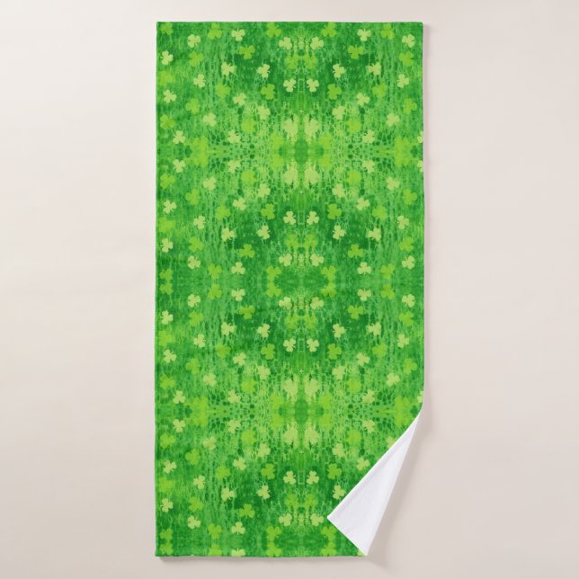 St Patrick's Day Shamrock Lucky Pattern Bath Towel (Bath Towel)