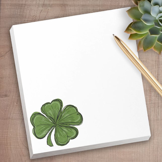 St Patrick's Day Shamrock Notepad (Personalized Notepad - a fun gift or useful promotional product)
