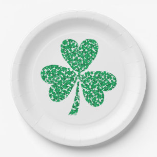 St Patricks Day Shamrock Paper Plate
