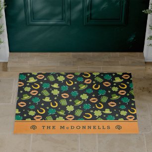St. Patrick's Day Shamrock Pattern Doormat