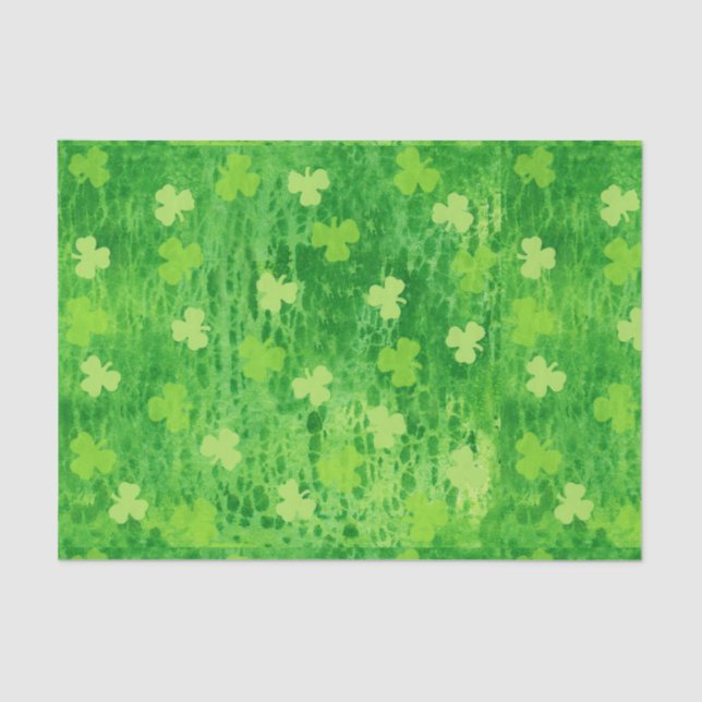 St Patrick's Day Shamrock Pattern Tissue Paper (Front)