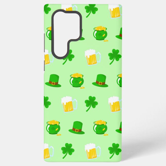 St. Patrick's Day Shamrock Pot of Gold Beer Samsung Galaxy S22 Ultra Case (Back)