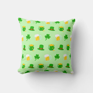 St. Patrick's Day Shamrock Pot of Gold Celtic Knot Cushion