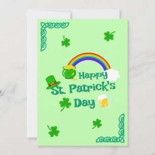 St. Patrick's Day Shamrock Pot of Gold Celtic Knot Holiday Card