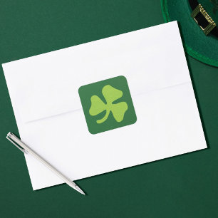 St. Patrick's Day Shamrock Square Sticker