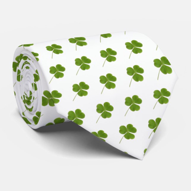 St. Patrick's Day Shamrock Tie (Rolled)