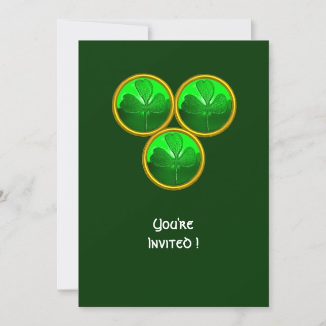 ST PATRICK'S DAY SHAMROCK TRINITY INVITATION (Front)