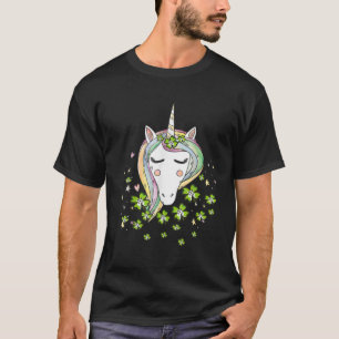St Patricks Day Shamrock Unicorn Girls Irish Cool T-Shirt