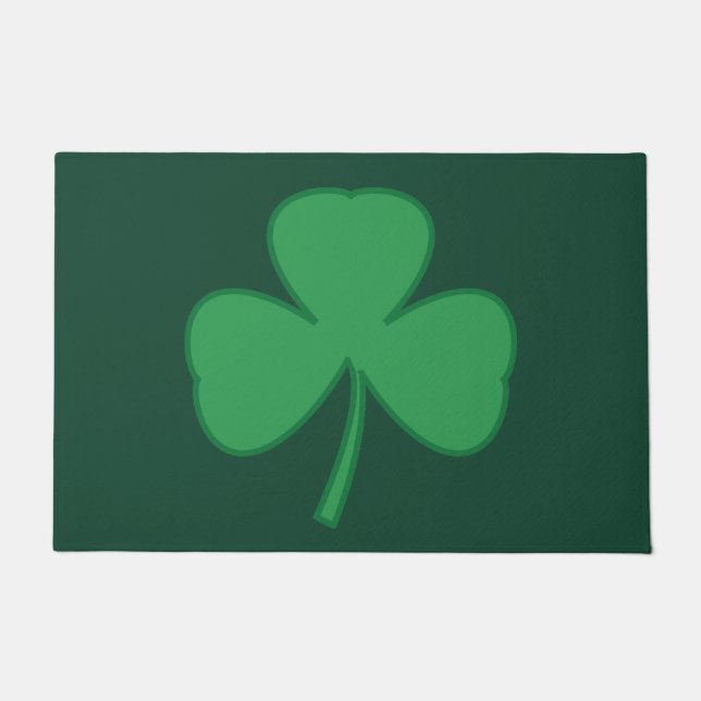 St. Patrick's Day Shamrock Welcome Doormat Rug (Front)
