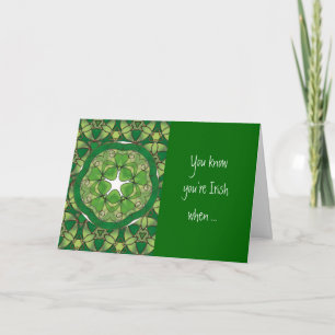 St. Patrick's Day Shamrock You know You're Irish Card