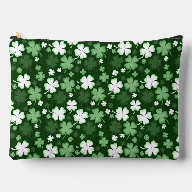 St. Patrick's Day Shamrocks Accessory Pouch (Front)