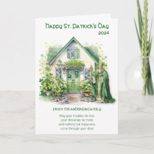 St. Patricks Day Shamrocks Blessing and Prayer Card