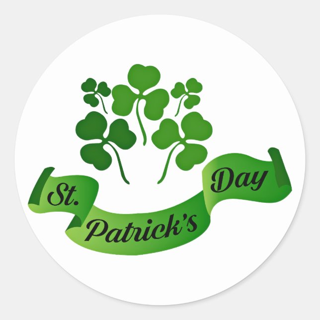 St. Patrick's Day Shamrocks Classic Round Sticker (Front)