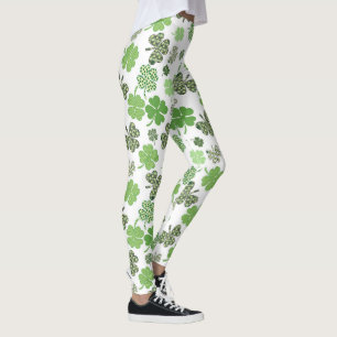 St Patrick's Day Shamrocks & Clover Leggings