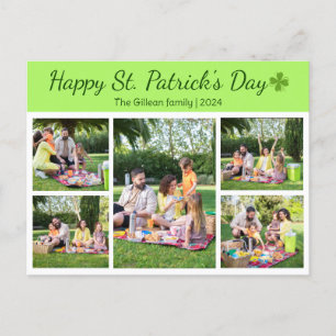  St. patrick's day Shamrocks family photo Collage Holiday Postcard