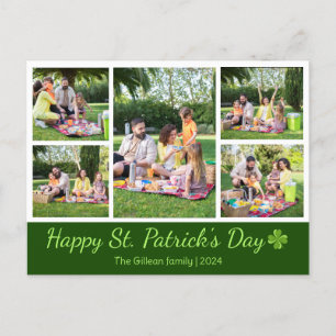  St. patrick's day Shamrocks family photo Collage Holiday Postcard
