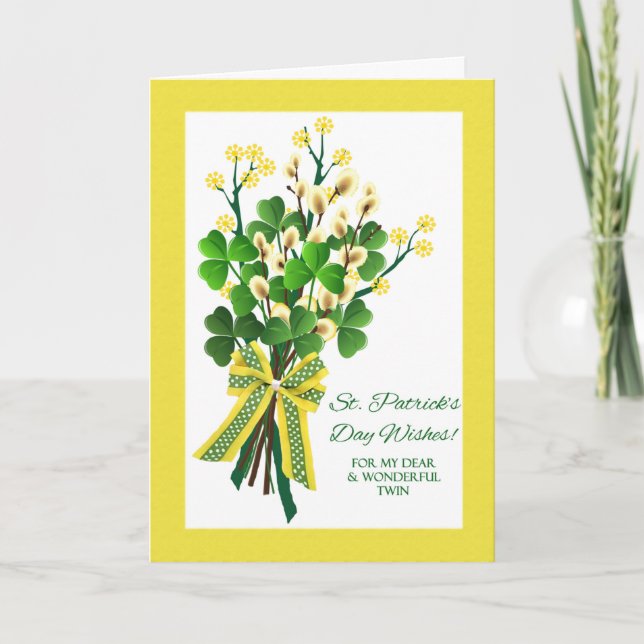 St. Patrick's Day Shamrocks for Twin Card (Front)