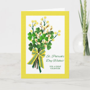 St. Patrick's Day Shamrocks for Volunteer Card