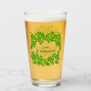 St. Patricks Day Shamrocks Glass