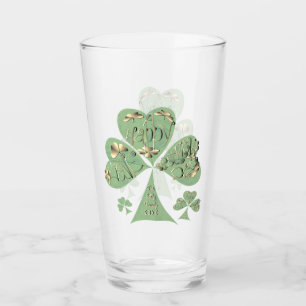 St. Patrick's Day Shamrocks Glass
