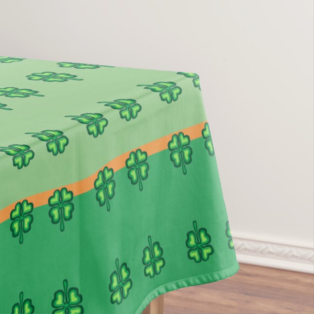 St Patricks Day shamrocks leprechaun Tablecloth (In Situ)