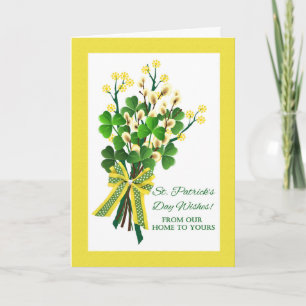 St. Patrick's Day Shamrocks Our Home to Yours Card