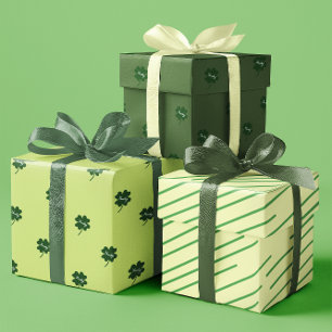 St. Patrick's Day Shamrocks set of 3 Wrapping Paper Sheet