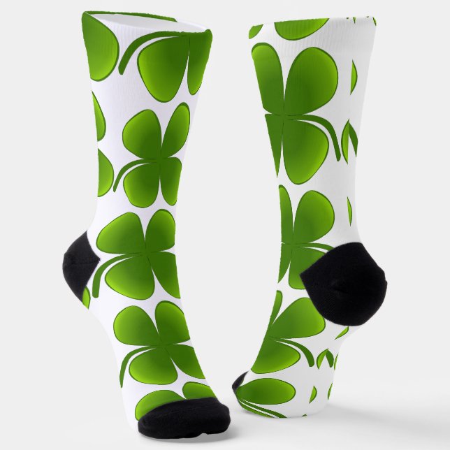 St Patrick's Day Shamrocks Thunder_Cove Socks (Angled)