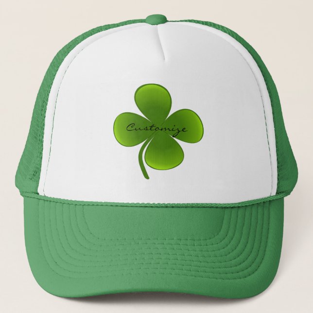 St Patrick's Day Shamrocks Thunder_Cove Trucker Hat (Front)