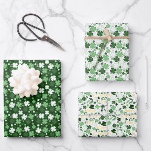 St. Patrick's Day Shamrocks Wrapping Paper Sheet
