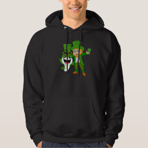 St Patricks Day shark hug Leprechaun Boys Kids Men Hoodie